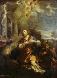 Santa Martina invocando un Rayo sobre los Ídolos